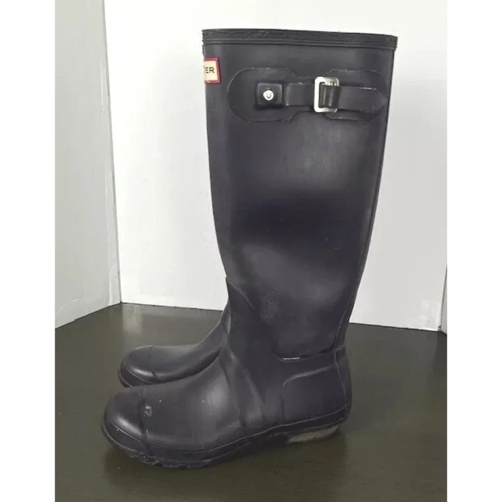 Hunter‎ Original Women's Tall Rain Boots Purple 6M/7F Fair Condition